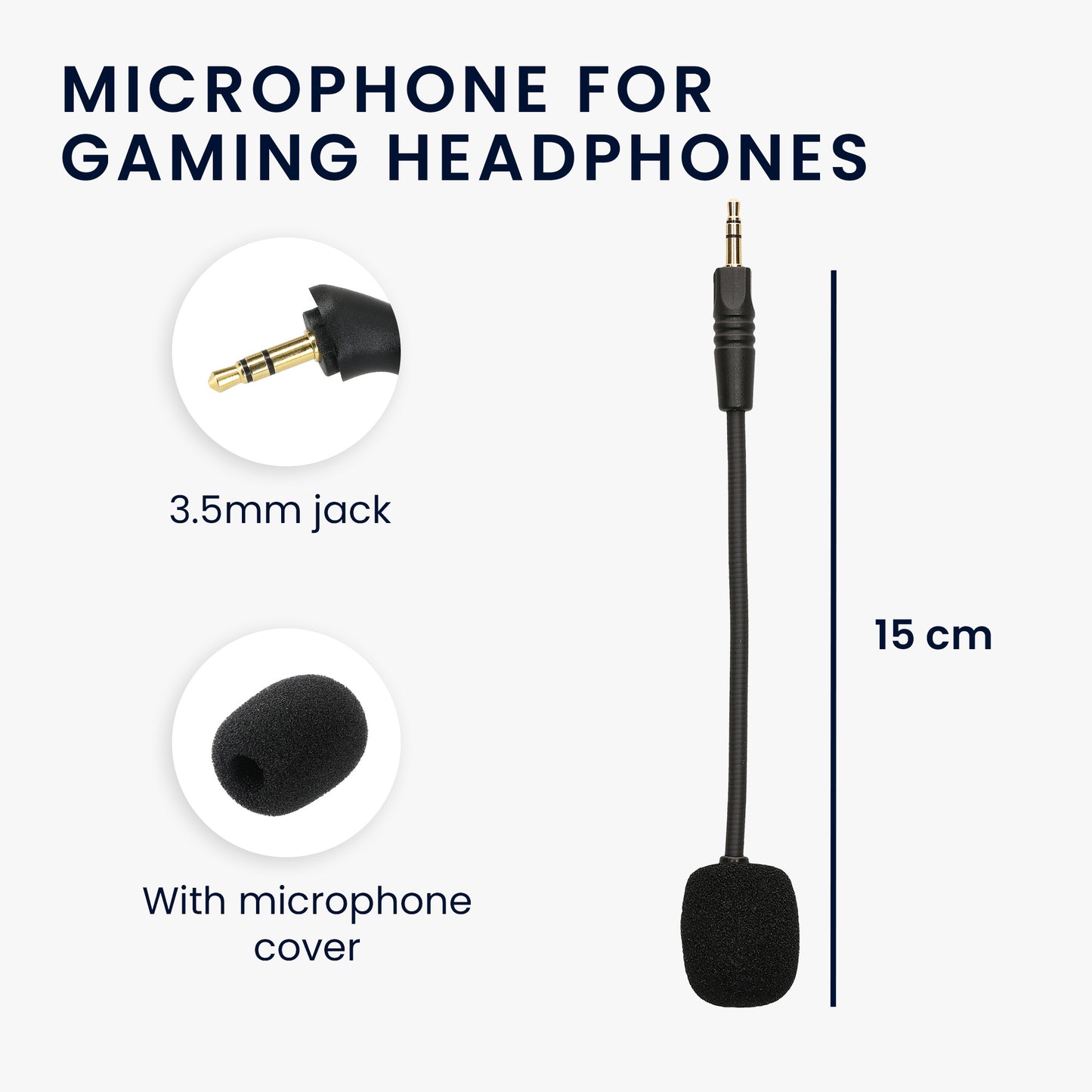 kwmobile Ersatz Kopfhörer Mikrofon kompatibel mit Havit H2002D Headset - Gaming Headphones Mikrofon mit 3,5 mm Klinkenstecker