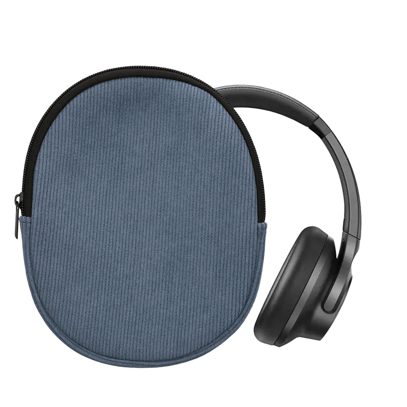 kwmobile Hülle kompatibel mit Anker Soundcore Q20i Tasche - Case für Headset aus robustem Cord und Neopren Stoff - Vintage Blue Vintage Blue  