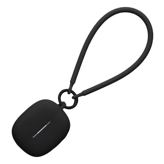 kwmobile Hülle kompatibel mit Xiaomi Redmi Buds 6 Pro Kopfhörer - Silikon Schutzhülle Etui Case Cover - mit Handschlaufe Schwarz Schwarz  