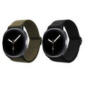 kwmobile 2x Uhrenarmband für Samsung Galaxy Watch 8 Galaxy / Galaxy Watch 8 Classic 46mm Armband - Fitnesstracker Band Set aus Nylon - Ersatzarmband Smartwatch - Schwarz Dunkelgrün Schwarz  [dsg01]
