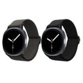 kwmobile 2x Uhrenarmband für Samsung Galaxy Watch 8 Galaxy / Galaxy Watch 8 Classic 46mm Armband - Fitnesstracker Band Set aus Nylon - Ersatzarmband Smartwatch - Schwarz Dunkelgrau Schwarz  [dsg02]