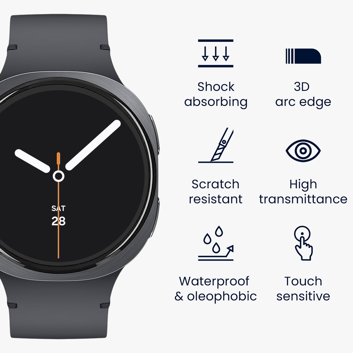 2x Displayschutzfolie für Samsung Galaxy Watch 8 (40mm)