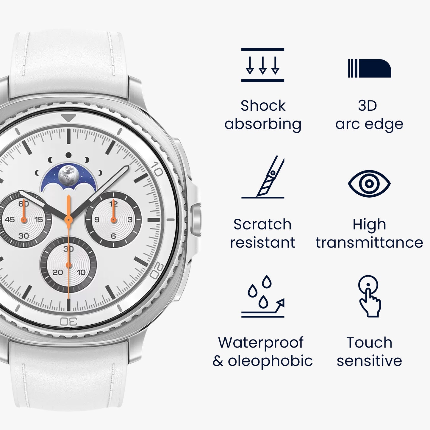 2x Displayschutzfolie für Samsung Galaxy Watch 8 Classic (47mm)