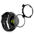 kwmobile 2x Cover kompatibel mit Garmin Forerunner 970 47mm Hülle - Fullbody Fitnesstracker Case Set aus Glas - Transparent Schwarz Transparent  [dsg01]