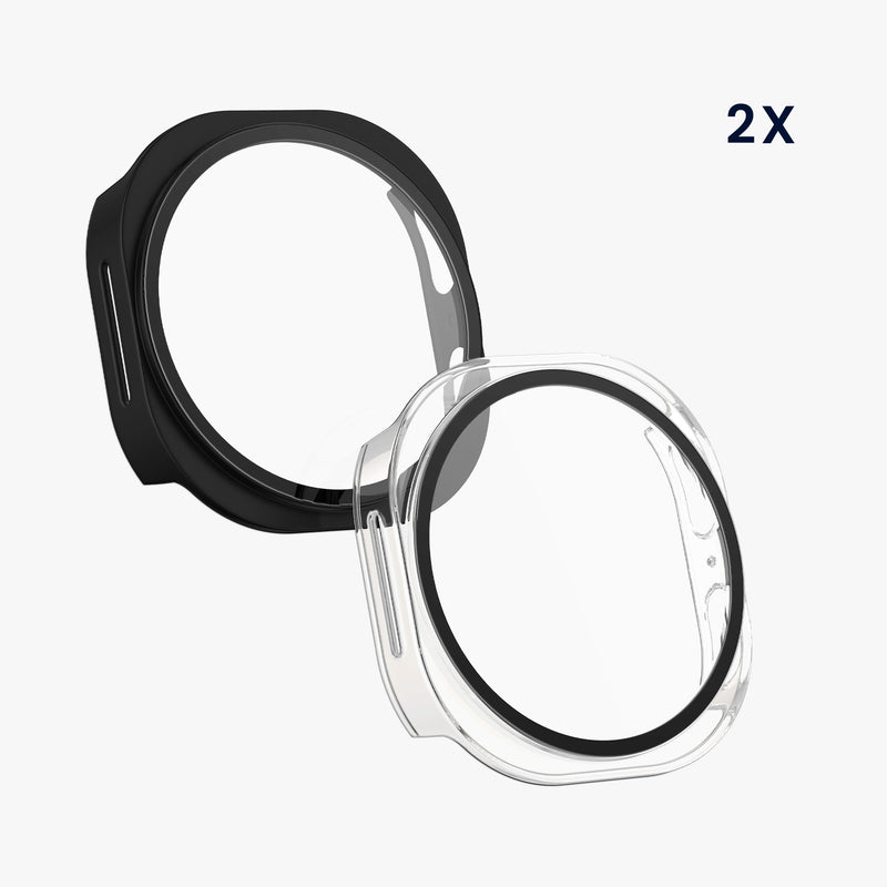 kwmobile Glas Hülle für Samsung Galaxy Watch 8 Schutzhülle Fullbody Fitnesstracker Case Set