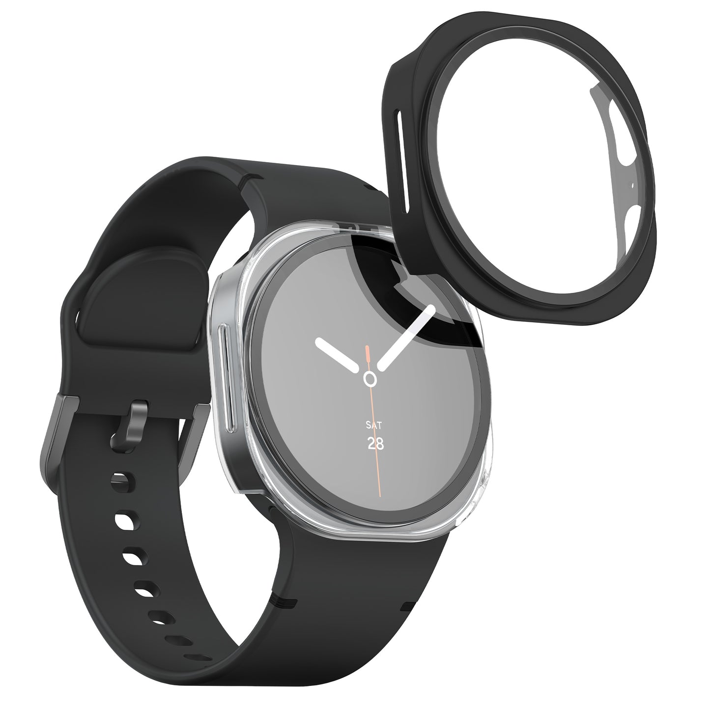 kwmobile Glas Hülle für Samsung Galaxy Watch 8 Schutzhülle Fullbody Fitnesstracker Case Set