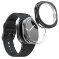 kwmobile 2x Schutzhülle kompatibel mit Samsung Galaxy Watch 8 (40mm) Hülle - Fullbody Cover Set aus Silikon - Transparent Schwarz Transparent  [dsg01]