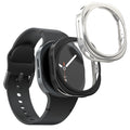 kwmobile 2x Schutzhülle kompatibel mit Samsung Galaxy Watch 8 (40mm) Hülle - Fullbody Cover Set aus Silikon - Schwarz Silber Schwarz  [dsg02]