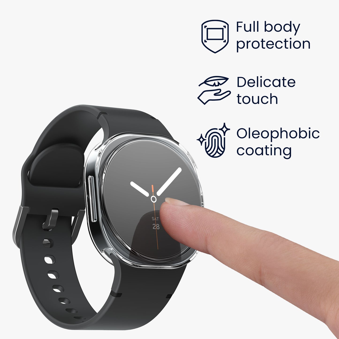 kwmobile Schutzhülle für Samsung Galaxy Watch 8 (44mm) Fullbody Display Cover Set