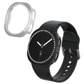 kwmobile 2x Kunststoff Hülle kompatibel mit Samsung Galaxy Watch 8 (40mm) Schutzhülle Schutzrahmen - Glitzer Schutz Zubehör in Schwarz Silber Schwarz  [dsg01]