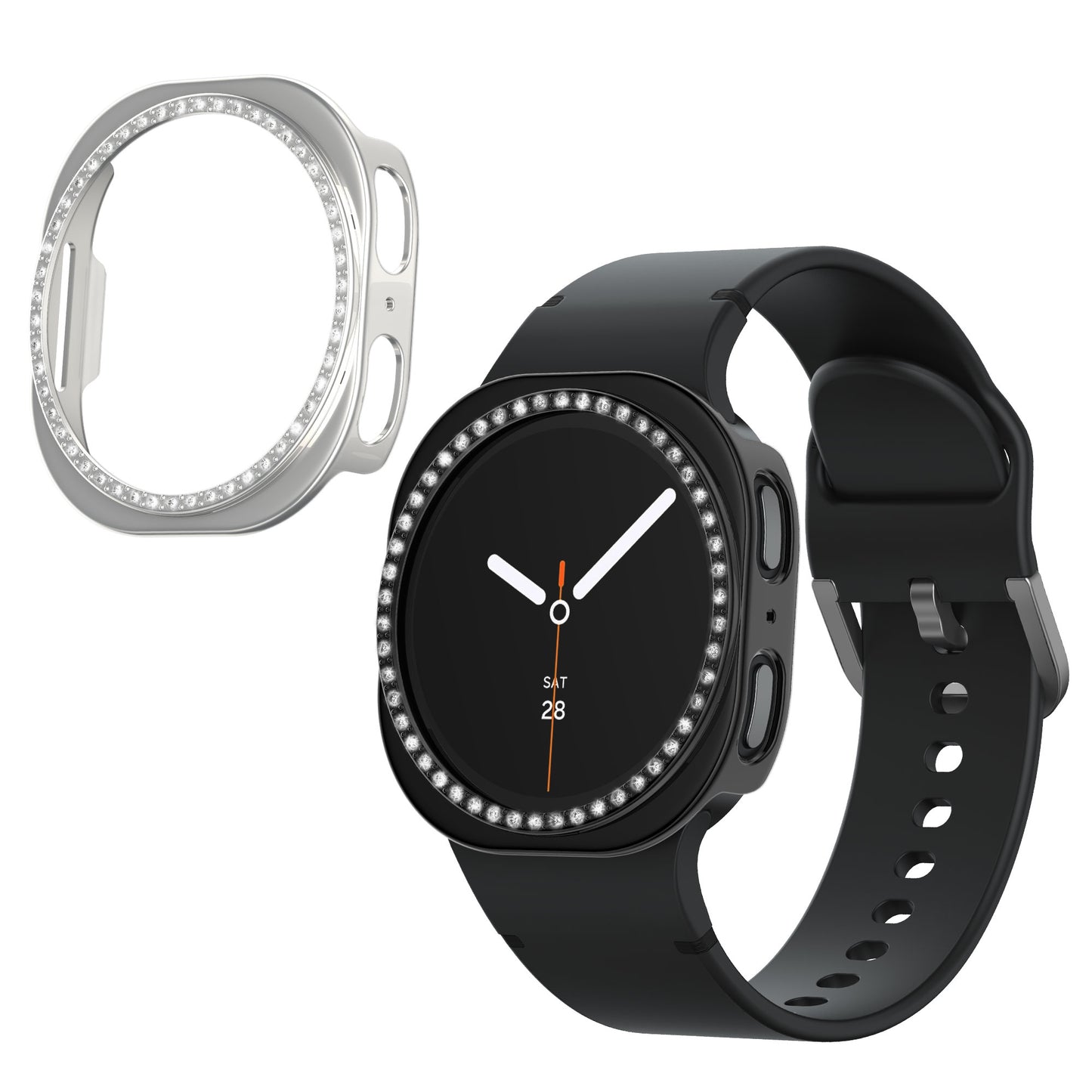 kwmobile 2x Hülle kompatibel mit Samsung Galaxy Watch 8 Schutzhülle Schutzrahmen Glitzer Schutz Zubehör