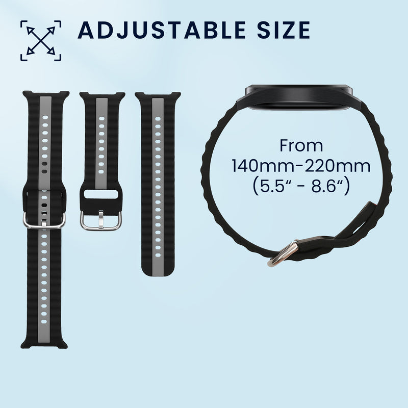 kwmobile Uhrenarmband für Samsung Galaxy Watch 8 / Galaxy Watch 8 Classic 46mm Armband Fitnesstracker Band Set Ersatzarmband Smartwatch