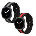 kwmobile 2x Uhrenarmband für Samsung Galaxy Watch 8 Galaxy / Galaxy Watch 8 Classic 46mm Armband - Fitnesstracker Band Set aus TPU Silikon - Ersatzarmband Smartwatch - Schwarz Grau Schwarz Rot Schwarz  [dsg02]