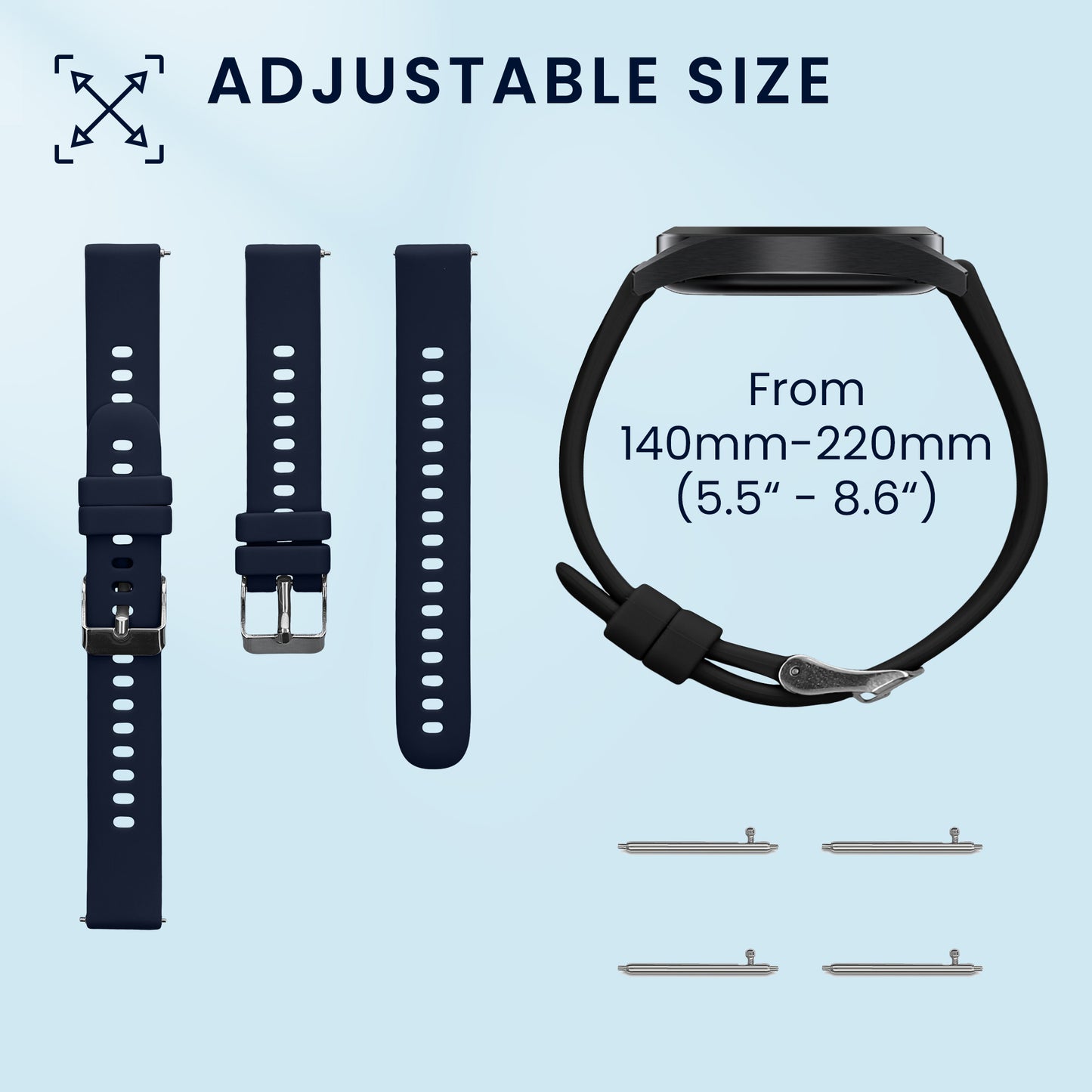 kwmobile Uhrenarmband für SHANG WING L2 Armband Fitnesstracker Band Set Ersatzarmband Smartwatch