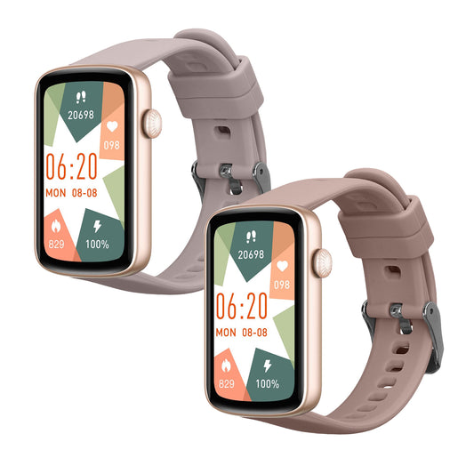 kwmobile 2x Uhrenarmband für SHANG WING L2 Armband - Fitnesstracker Band Set aus TPU Silikon - Ersatzarmband Smartwatch - Lavendel Altrosa Lavendel  [dsg02]