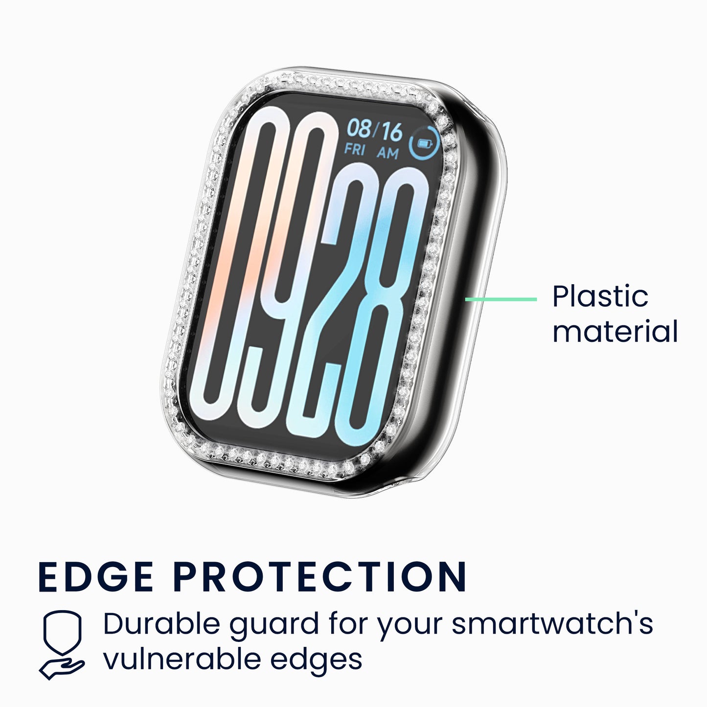 kwmobile Hülle kompatibel mit Xiaomi Smart Band 9 Pro Schutzhülle Schutzrahmen Glitzer Schutz Zubehör