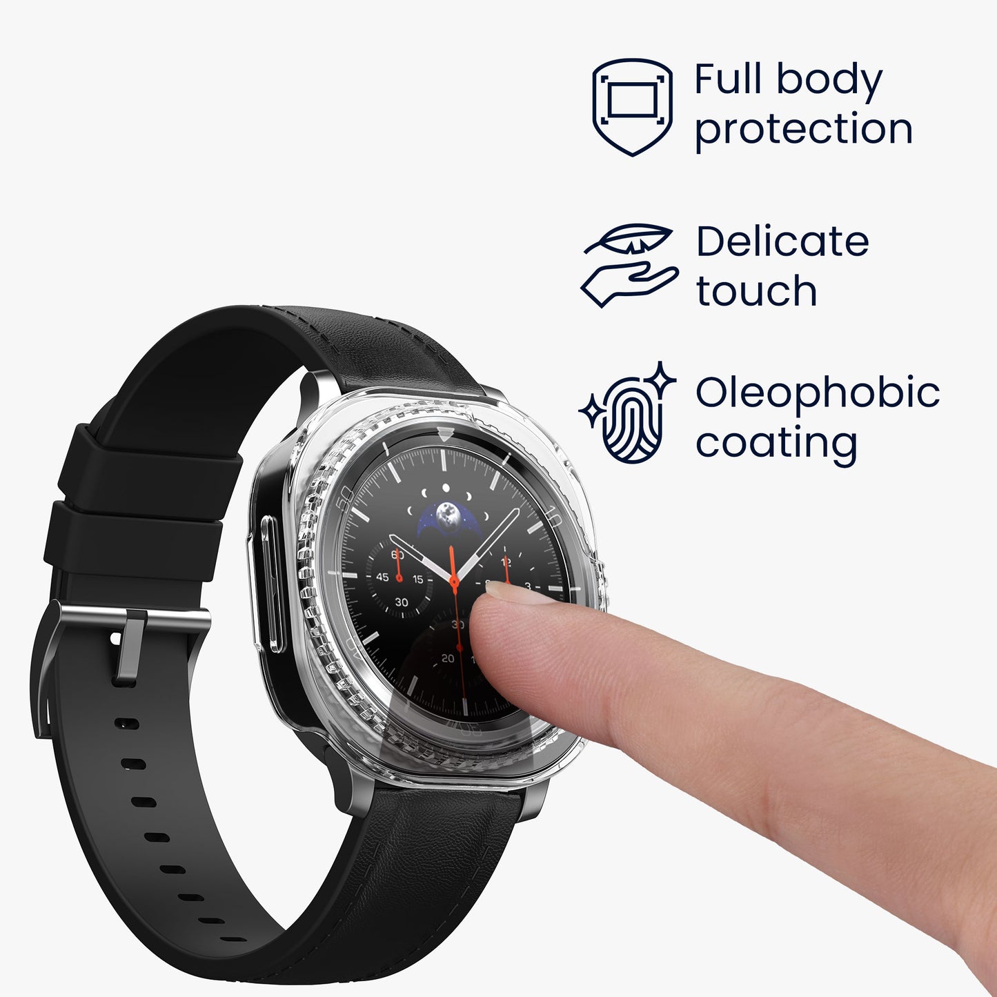 kwmobile 2x Glas Hülle für Samsung Galaxy Watch 8 Classic (46mm) Schutzhülle - Fullbody Fitnesstracker Case Set