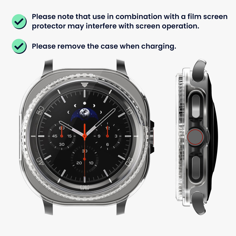 kwmobile 2x Glas Hülle für Samsung Galaxy Watch 8 Classic (46mm) Schutzhülle - Fullbody Fitnesstracker Case Set