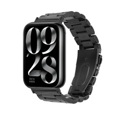 kwmobile Edelstahl Uhrenarmband kompatibel mit Xiaomi Smart Band 8 Pro / Band 9 Pro / Redmi Watch 5 / Redmi Watch 4 Ersatz Armband - Ersatzarmband für Smartwatch - 14 - 22 cm Innenmaße - Schwarz Schwarz  [dsg01]