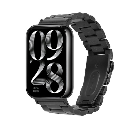 kwmobile Edelstahl Uhrenarmband kompatibel mit Xiaomi Smart Band 8 Pro / Band 9 Pro / Redmi Watch 5 / Redmi Watch 4 Ersatz Armband - Ersatzarmband für Smartwatch - 14 - 22 cm Innenmaße - Schwarz Schwarz  [dsg01]