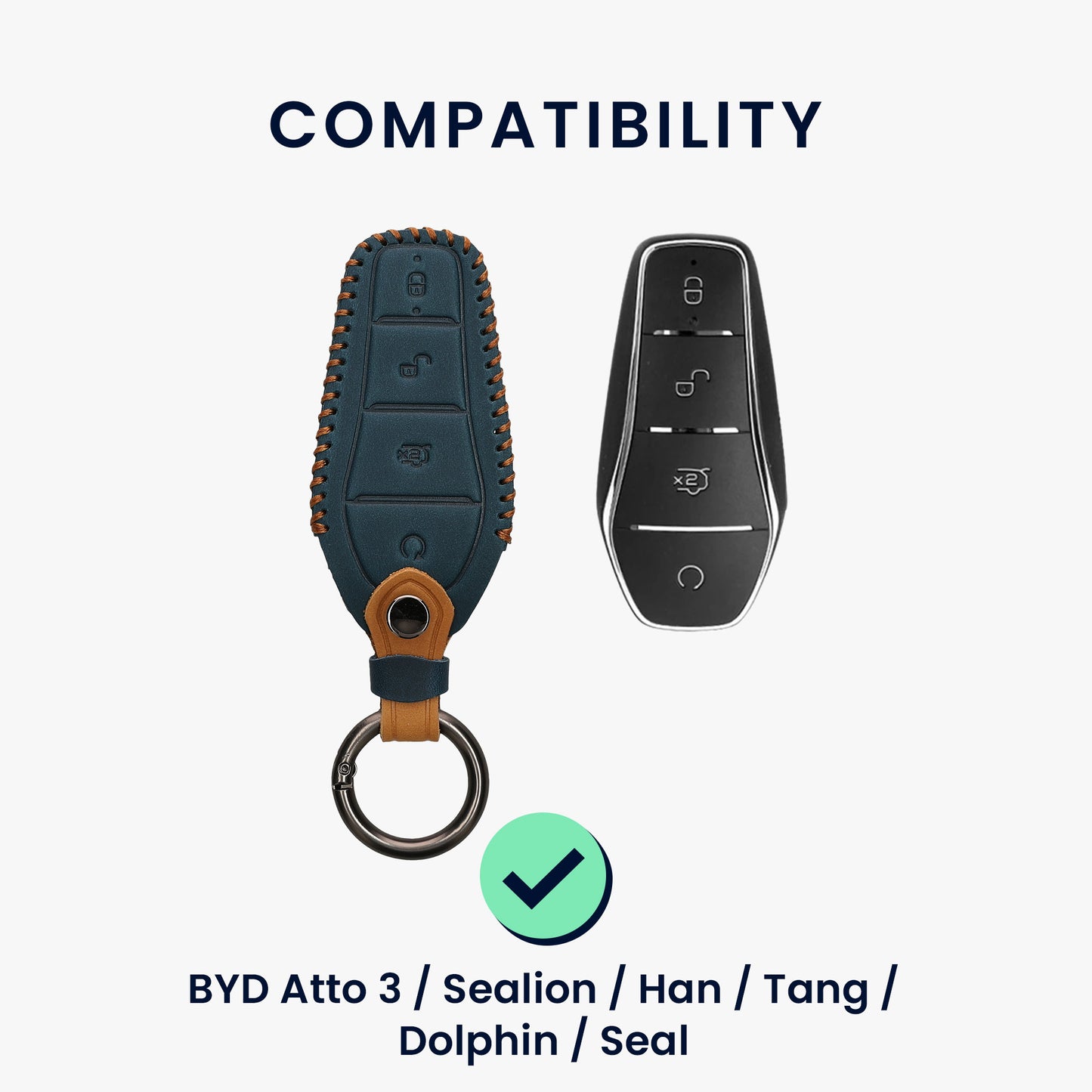 kwmobile Autoschlüssel Hülle kompatibel mit BYD Atto 3 / Sealion / Han / Tang / Dolphin / Seal - Schlüsselhülle