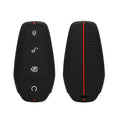 kwmobile Autoschlüssel Schutzhülle kompatibel mit BYD Atto 3 / Sealion / Han / Tang / Dolphin / Seal Hülle - Schlüsselhülle aus Silikon - in Schwarz Rot Schwarz  [dsg01]