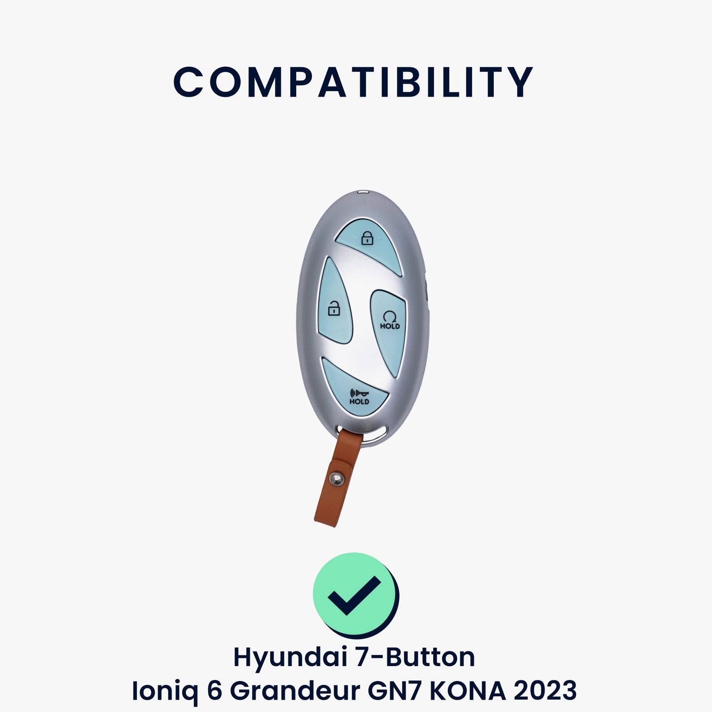 kwmobile Autoschlüssel Schutzhülle kompatibel mit Hyundai 7-Tasten Ioniq 6 Grandeur GN7 KONA 2023 Hülle - Schlüsselhülle