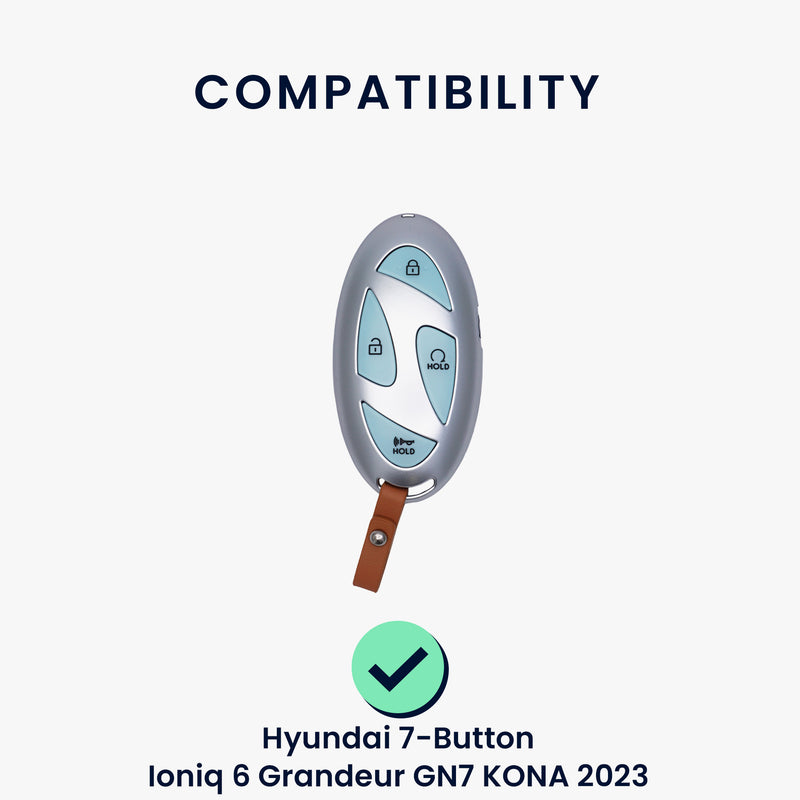 kwmobile Autoschlüssel Schutzhülle kompatibel mit Hyundai 7-Tasten Ioniq 6 Grandeur GN7 KONA 2023 Hülle - Schlüsselhülle