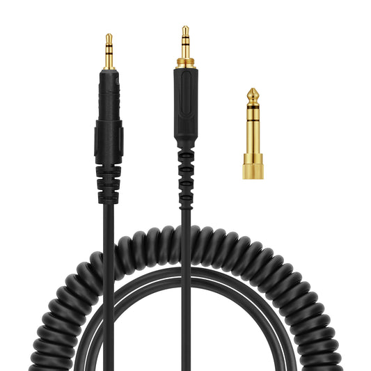 kwmobile Kopfhörerkabel kompatibel mit AudioTechnica ATH-M50X / M40X / M60X / M70X - Ersatz Kabel 100 cm 3.5mm Klinke - mit 6.35mm Adapter Schwarz  