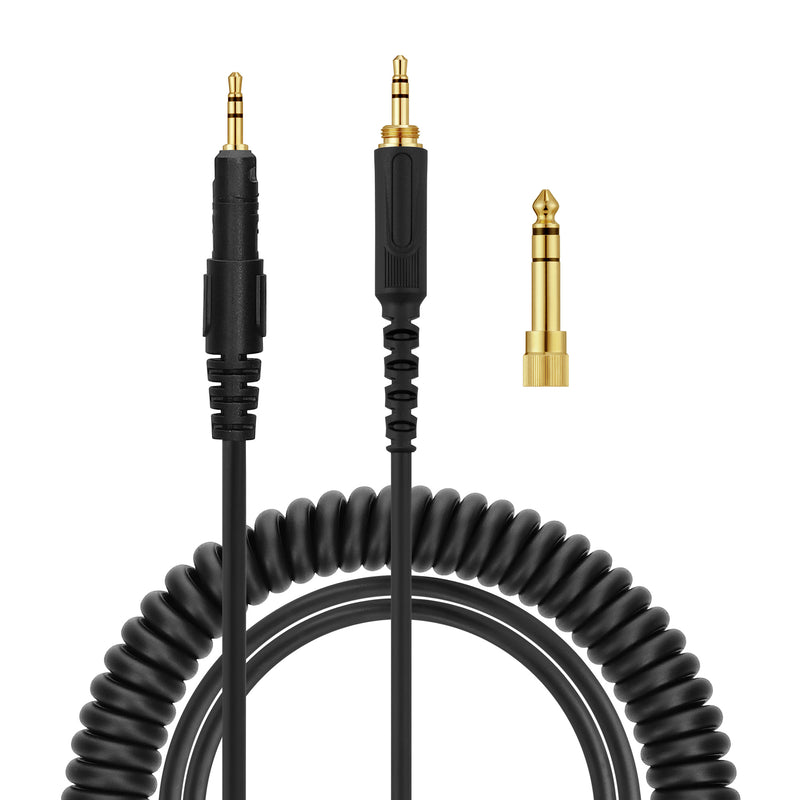 kwmobile Kopfhörerkabel kompatibel mit AudioTechnica ATH-M50X / M40X / M60X / M70X - Ersatz Kabel 100 cm 3.5mm Klinke - mit 6.35mm Adapter Schwarz  