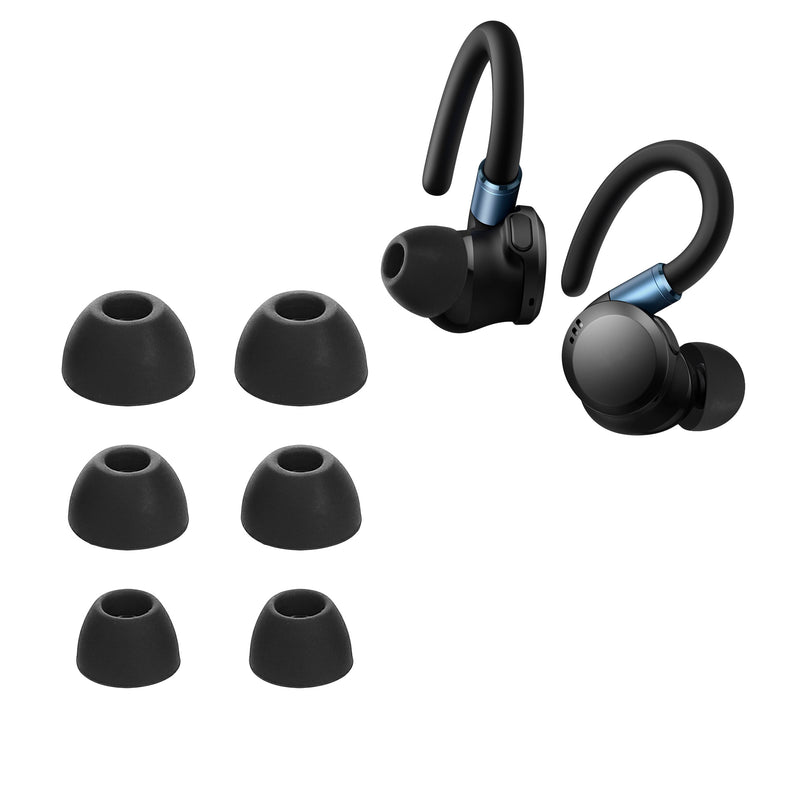 kwmobile 6x Polster kompatibel mit Anker Soundcore Sport X20 - 3 Größen - Silikon Ohrstöpsel In-Ear Kopfhörer Schwarz  