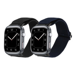 kwmobile 2x Uhrenarmband für Huawei Watch D2 Armband - Fitnesstracker Band Set aus Nylon - Ersatzarmband Smartwatch - Schwarz Dunkelblau Schwarz  [dsg01]