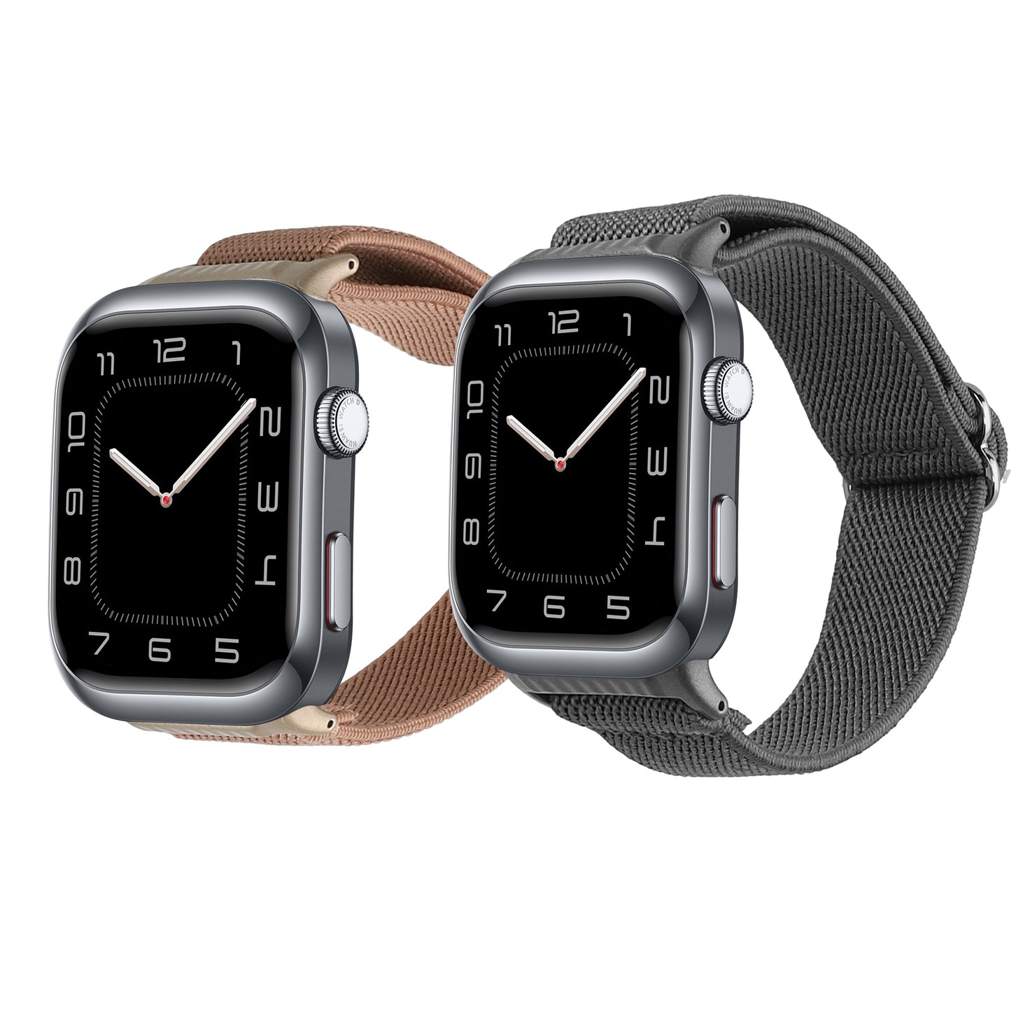 kwmobile 2x Uhrenarmband für Huawei Watch D2 Armband - Fitnesstracker Band Set aus Nylon - Ersatzarmband Smartwatch - Dunkelgrau Altrosa Dunkelgrau  [dsg02]