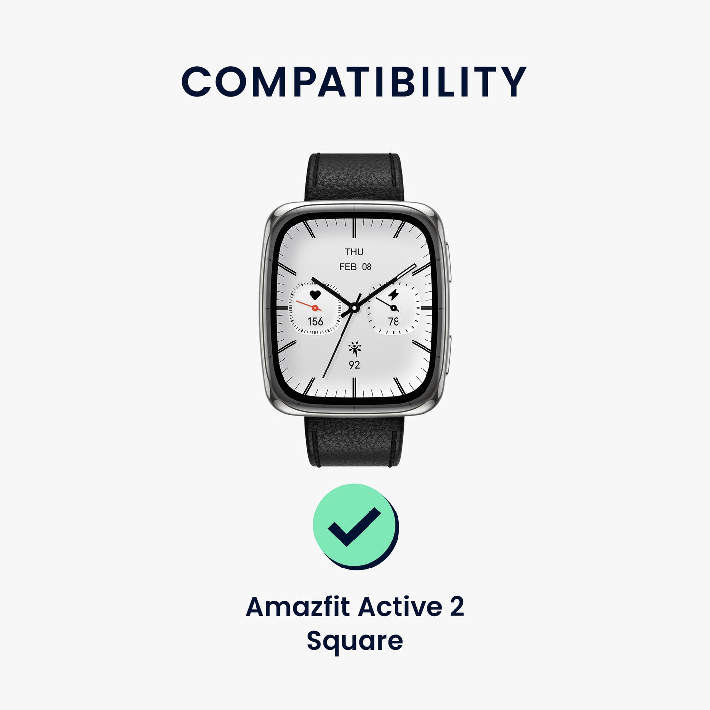 2x Displayschutzfolie für Amazfit Active 2 Square