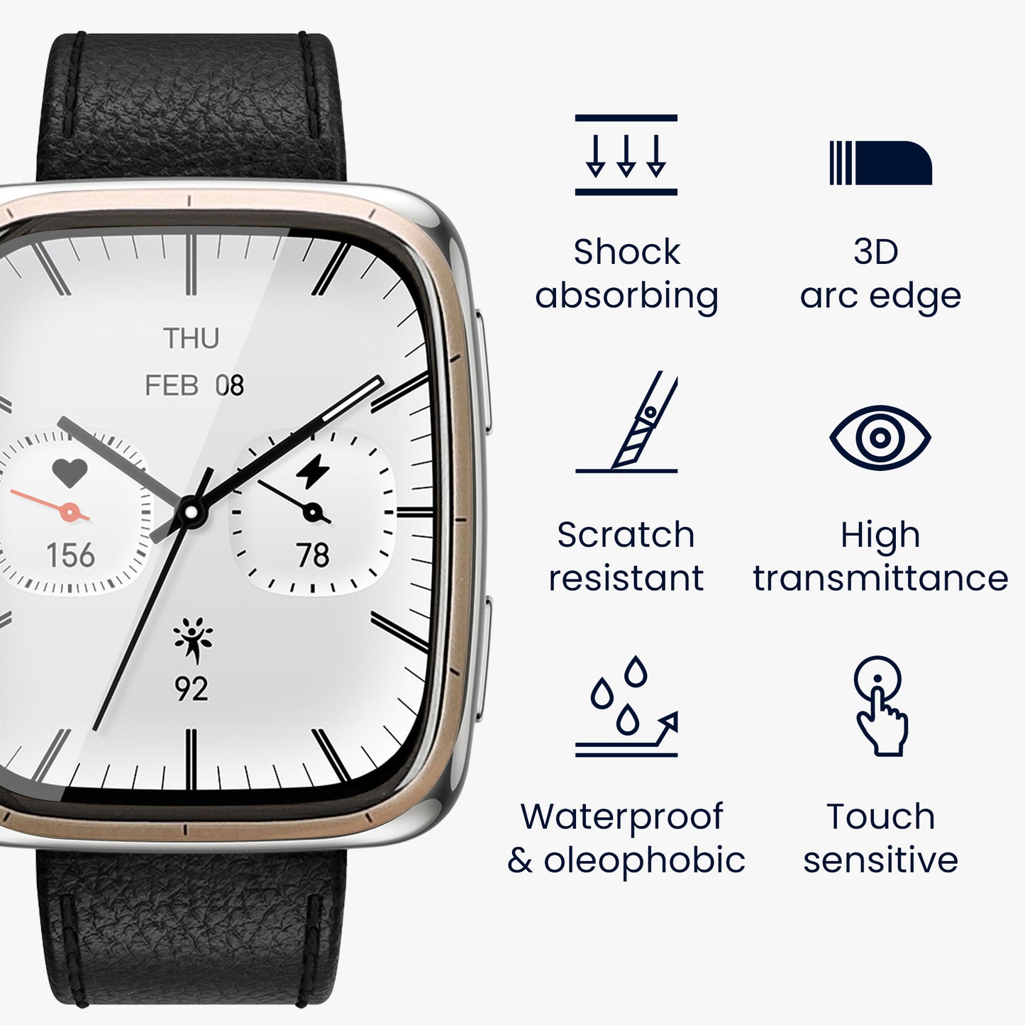 2x Displayschutzfolie für Amazfit Active 2 Square