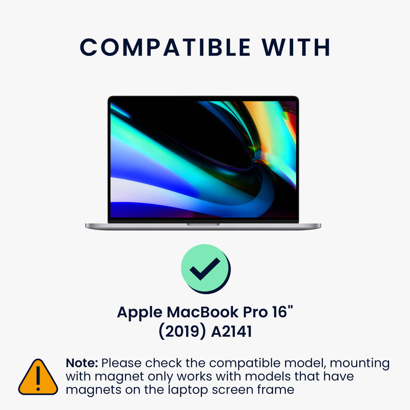kwmobile Sichtschutzfolie für Apple MacBook Pro 16" (2019) A2141 Folie - Blickschutzfolie Privacy Screen - Laptop Folie magnetisch - Anti Spy Folie - Laptop Schutz
