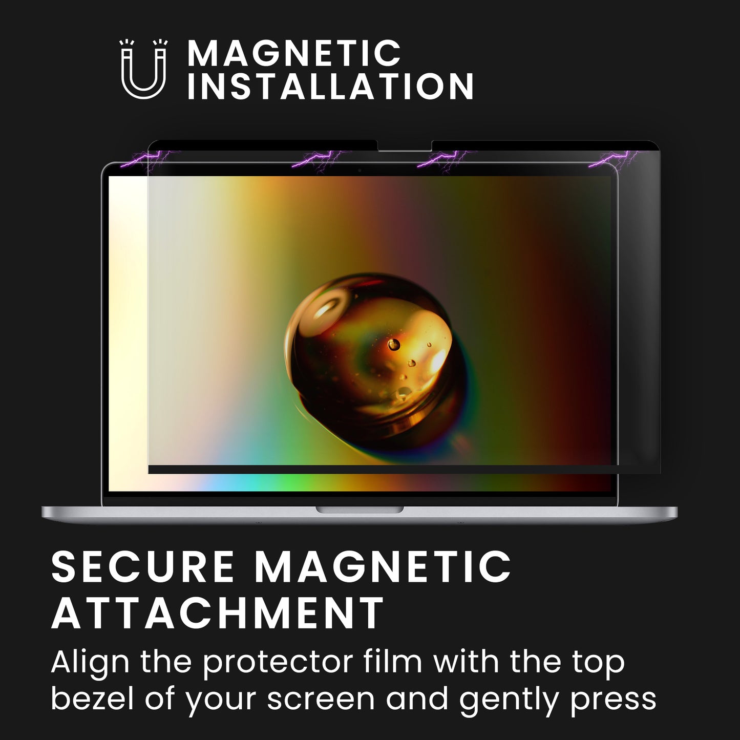 kwmobile Sichtschutzfolie für Apple MacBook Pro 16" (2019) A2141 Folie - Blickschutzfolie Privacy Screen - Laptop Folie magnetisch - Anti Spy Folie - Laptop Schutz