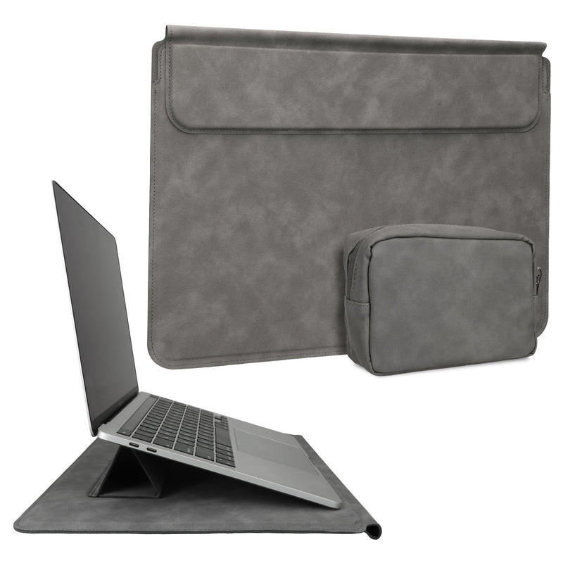 kwmobile Hülle für Apple Macbook 13" 14" 15" Laptop / Notebook / Ideapad Case - Cover mit Standfunktion und extra Tasche - Schutzhülle
