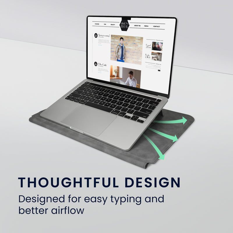 kwmobile Hülle für Apple Macbook 13" 14" 15" Laptop / Notebook / Ideapad Case - Cover mit Standfunktion und extra Tasche - Schutzhülle