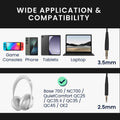 kwmobile Kopfhörerkabel für Bose 700 / NC700 / QuietComfort QC25 / QC35 II / QC35 / QC45 / OE2 - 3,5 mm Ersatz Kabel 100 cm - 3.5mm Klinke Kabel