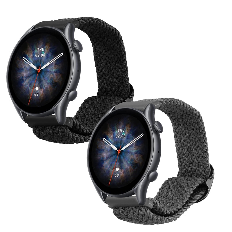 kwmobile Uhrenarmband für 22mm Amazfit Bip 6 / Bip 5 Unity / Bip 5 / GTS 3 / Balance 2 / Helio Strap Armband - Fitnesstracker Band Set - Ersatzarmband Smartwatch