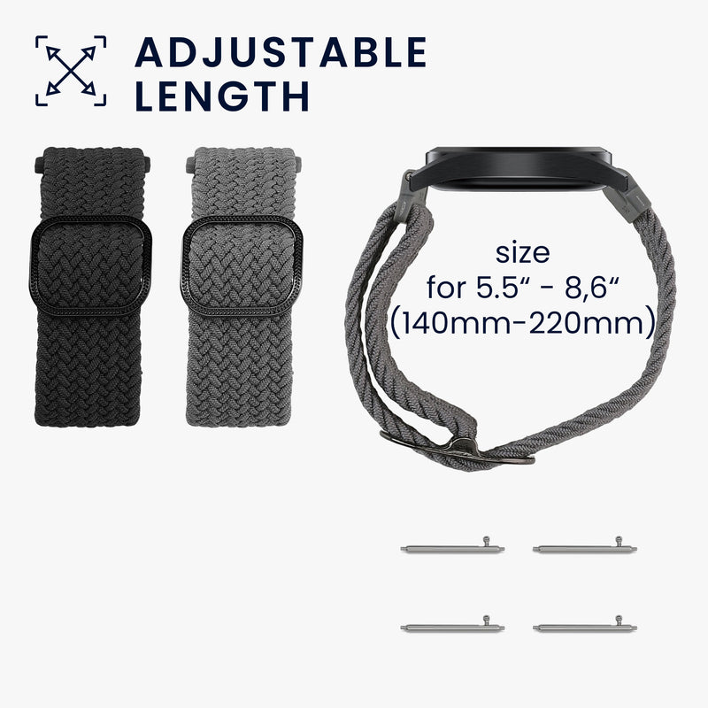 kwmobile Uhrenarmband für 22mm Amazfit Bip 6 / Bip 5 Unity / Bip 5 / GTS 3 / Balance 2 / Helio Strap Armband - Fitnesstracker Band Set - Ersatzarmband Smartwatch