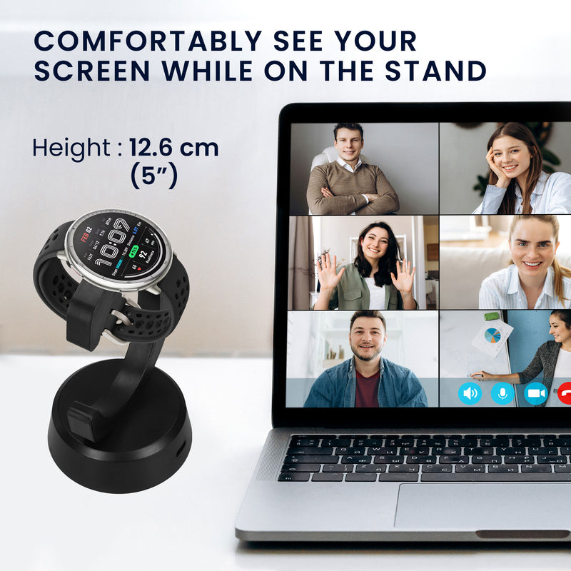 kwmobile USB Ladegerät kompatibel mit Amazfit Bip 6 / Amazfit Active 2 (A2437) / Active 2 Square (A2434) - USB Kabel Charger Stand - Smart Watch Ladestation - Ladekabel mit Standfunktion