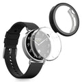 kwmobile 2x Schutzhülle kompatibel mit Xiaomi Watch S4 41mm Hülle - Fullbody Cover Set aus Silikon - Transparent Schwarz Transparent  [dsg01]