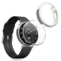 kwmobile 2x Schutzhülle kompatibel mit Xiaomi Watch S4 41mm Hülle - Fullbody Cover Set aus Silikon - Transparent Silber Transparent  [dsg02]