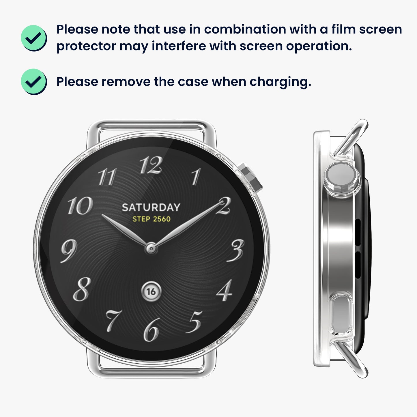 kwmobile Glas Hülle für Xiaomi Watch S4 41mm Schutzhülle Fullbody Fitnesstracker Case Set