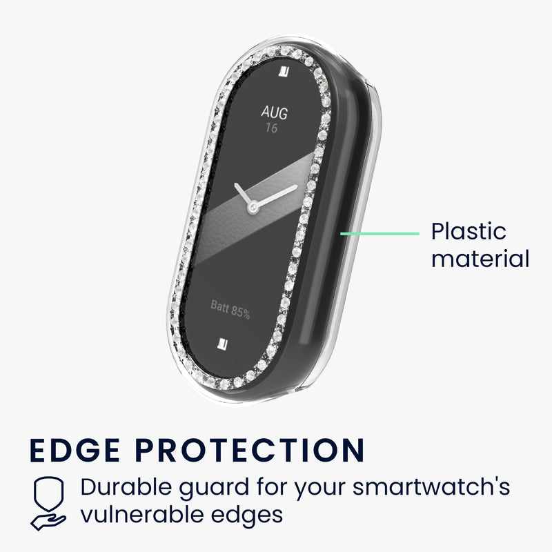 kwmobile Schutzhülle kompatibel mit Xiaomi Mi Band 10 / Smart Band 10 Schutzrahmen - Glitzer Schutz Zubehör