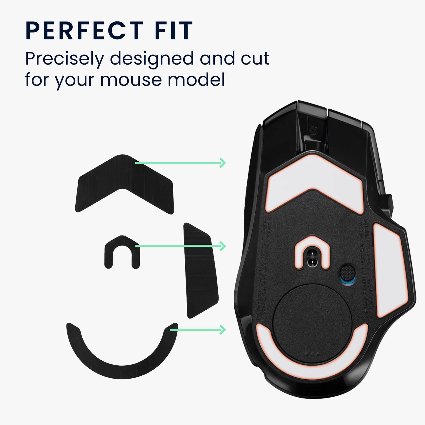 kwmobile Mouse Feet Sticker kompatibel mit Logitech G502 X Plus Ersatz Glider - Mausfüße passgenau - Maus Glides