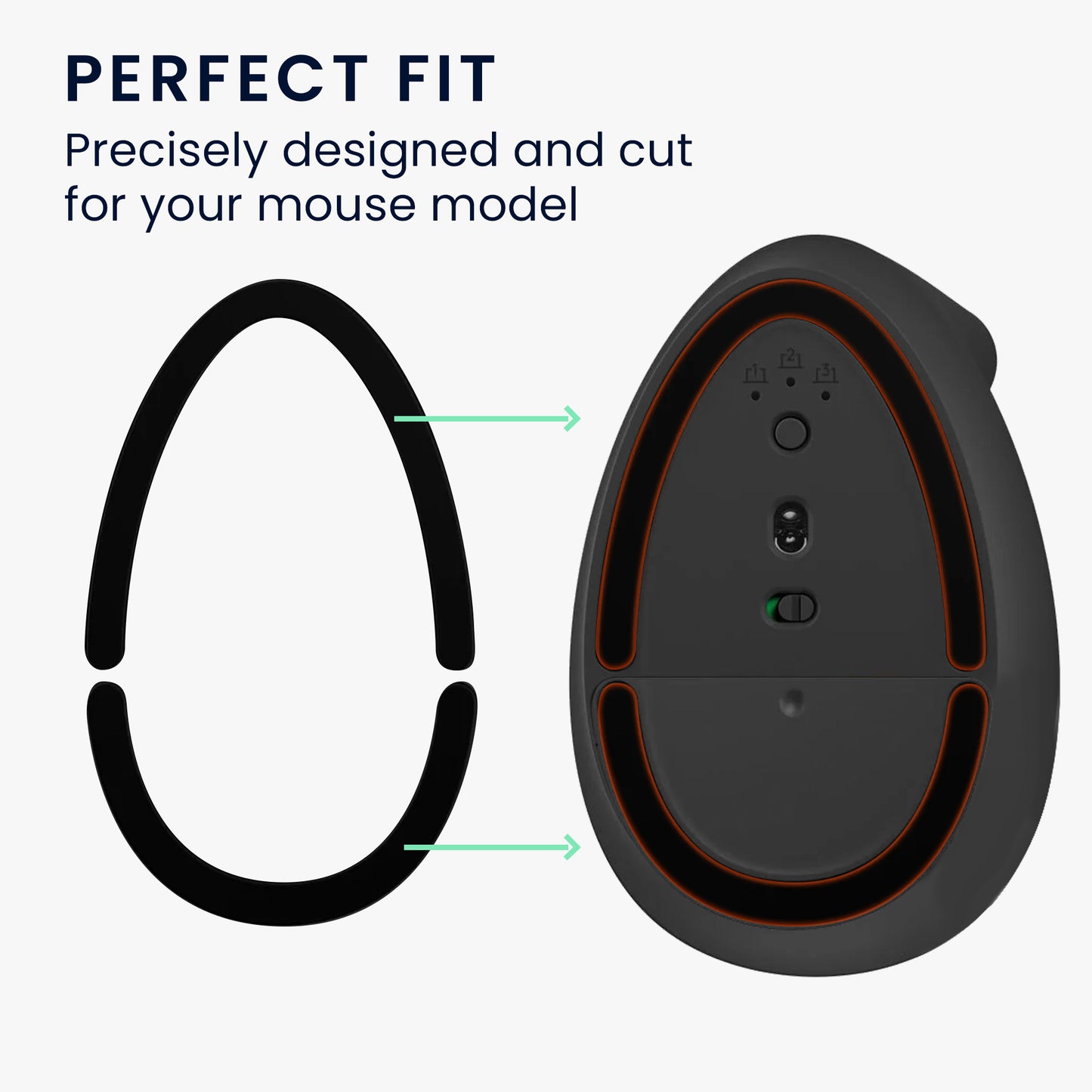kwmobile Mouse Feet Sticker kompatibel mit Logitech Lift Vertical Ersatz Glider - Mausfüße passgenau - Maus Glides