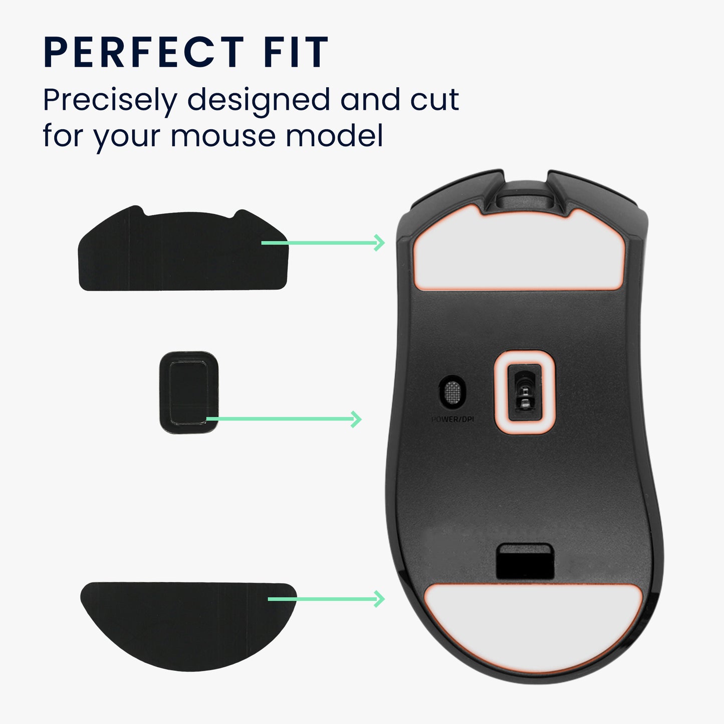 kwmobile Mouse Feet Sticker kompatibel mit Razer DeathAdder V3 HyperSpeed Ersatz Glider Mausfüße passgenau Maus Glides